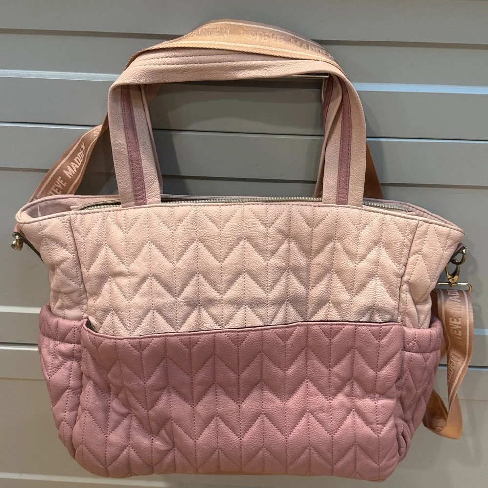 Steve Madden Baby Bag, Diaper Bag Quilted Blush Pink
